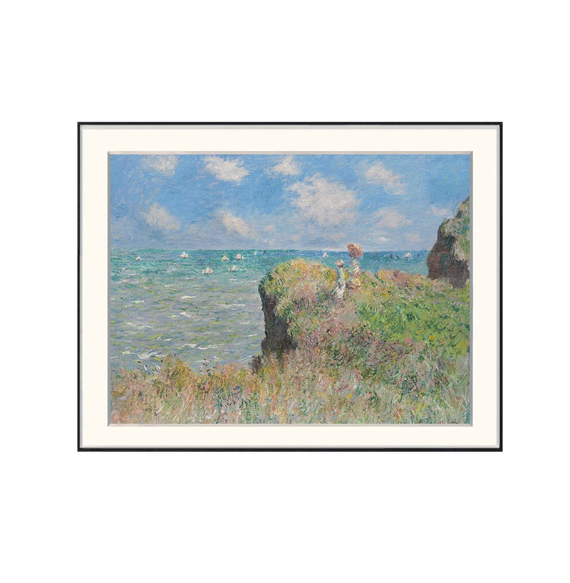 [ Claude Monet ][ Cliff Walk at Pourville ] Museum Class Art Reproduction Painting [ CRUSE 3.82 Giga Resolution Original Piece Scanned and Painted] [ Aluminum Alloy Hand Framed ]