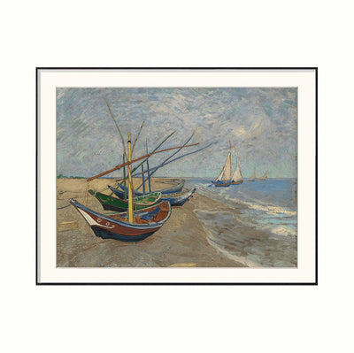 [ Van Gogh ][ Fishing Boats on the Beach at Saintes-Maries ] Museum Class Art Reproduction Painting [ CRUSE 3.82 Giga Resolution Original Piece Scanned and Painted] [ Aluminum Framed ]