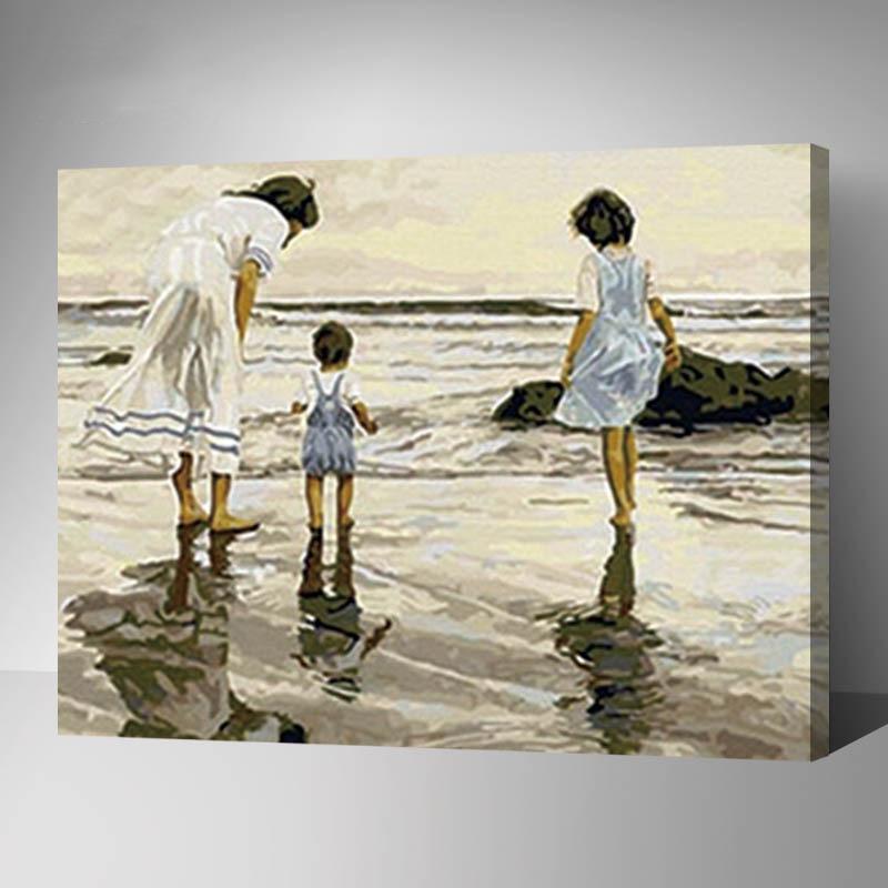 MADE4U [ Figure Series ] [ 20" ] [ Wood Framed ] Paint By Numbers Kit with Brushes and Paints (Love of the Sea G016)