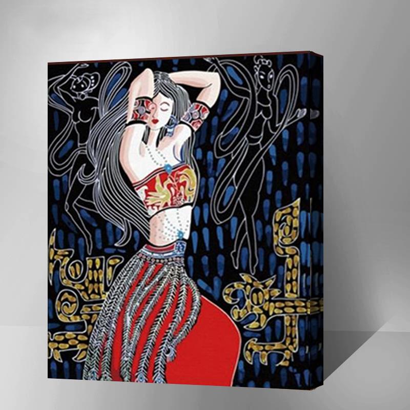 MADE4U [ Figure Series ] [ 20" ] [ Wood Framed ] Paint By Numbers Kit with Brushes and Paints (Lady G021)