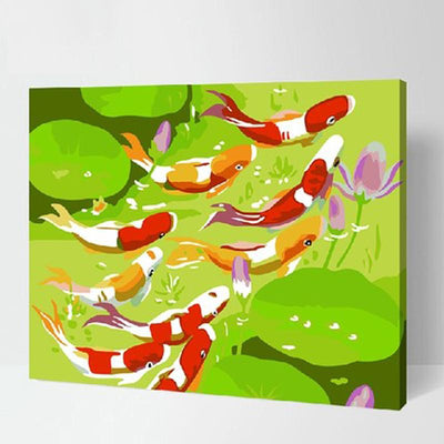 MADE4U [ 20" ] [ Animals Series ] [ Wood Framed ] Paint By Numbers Kit with Brushes and Paints ( Fishes HHGZG051 )