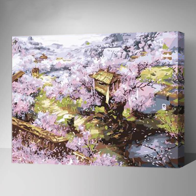 MADE4U [Landscape Series] [20"] [Wood Framed] Paint By Numbers Kit with Brushes and Paints (GULONG Wonderland G133)