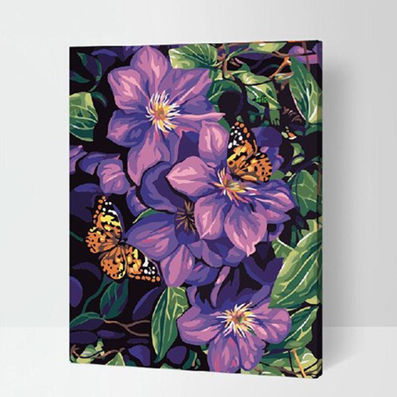 MADE4U [ Gradens Series ] [ 20" ] [ Wood Framed ] Paint By Numbers Kit with Brushes and Paints (Flowers G144)