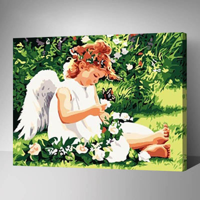 MADE4U [ Christianity Series ] [ 20" ] [ Wood Framed ] Paint By Numbers Kit with Brushes and Paints (Angel G151)
