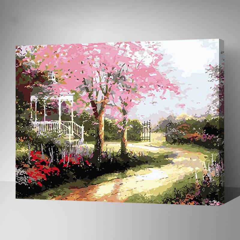 MADE4U [ Landscape Series ] [ 20" ] [ Wood Framed ] Paint By Numbers Kit with Brushes and Paints ( Path in Dream) HHGZG207