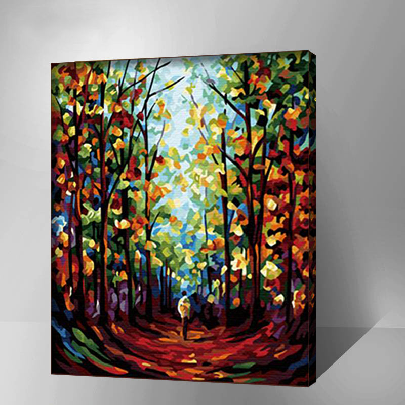 MADE4U [ Impressionism Series ] [ 20" ] [ Wood Framed ] Paint By Numbers Kit with Brushes and Paints ( Road of Hope HHGZG224 )