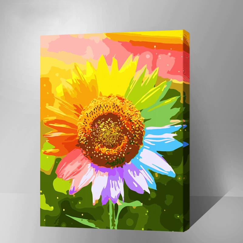 MADE4U [ Gradens Series ] [ 20" ] [ Wood Framed ] Paint By Numbers Kit with Brushes and Paints (Sunflower G225)