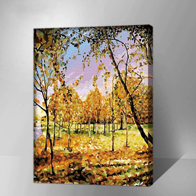 MADE4U [ Landscape Series ] [ 20" ] [ Wood Framed ] Paint By Numbers Kit with Brushes and Paints ( Leaves) HHGZG238