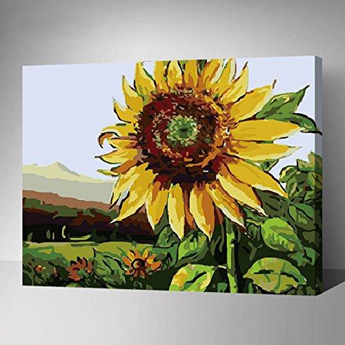 MADE4U [ Gradens Series ] [ 20" ] [ Wood Framed ] Paint By Numbers Kit with Brushes and Paints (Sunflower G314)