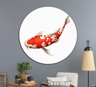 MADE4U [ Circular Plate ] [ 16" ] [ Thicker Wood Framed ] Paint By Numbers Kit with Brushes and Paints ( Brocade Carp GGJYE )