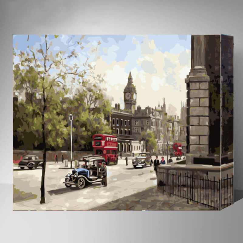 MADE4U [ London Series ] [ 20" ] [ Thicker (1") ] [ Wood Framed ] Paint By Numbers Kit with Brushes and Paints ( London HHGZGX21172 )