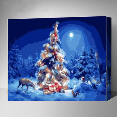 MADE4U [ 20" ] [ Christmas Series ] [ Thicker (1") ] [ Wood Framed ] Paint By Numbers Kit with Brushes and Paints ( Christmas HHGZGX22263 )