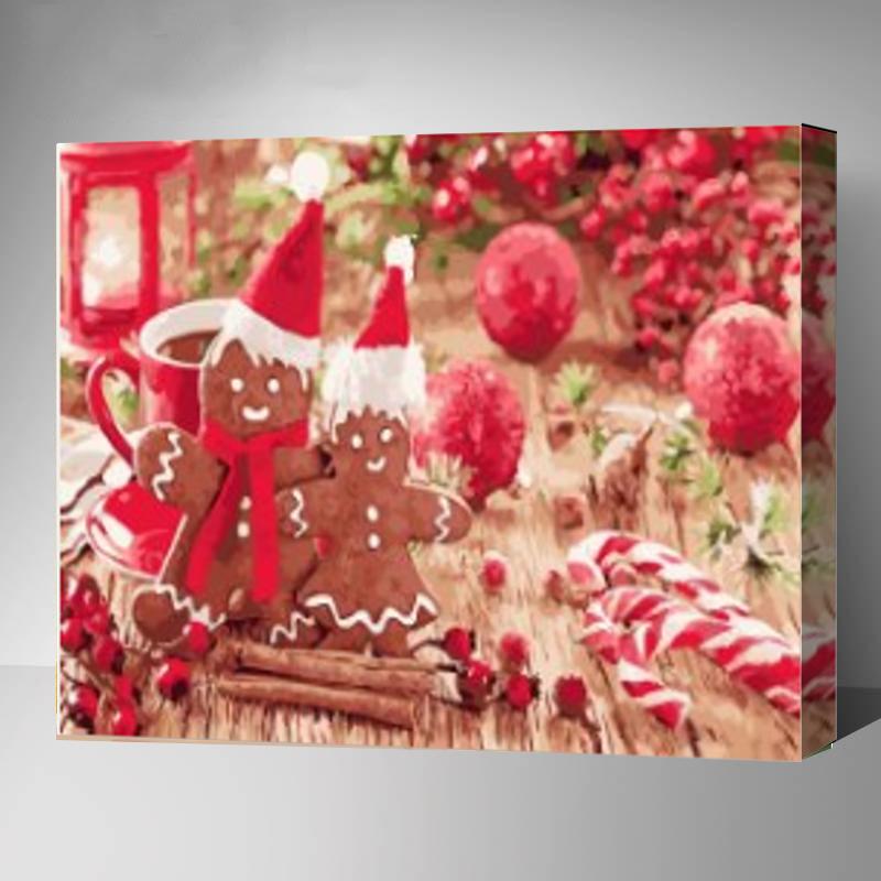MADE4U [ 20" ] [ Christmas Series ] [ Thicker (1") ] [ Wood Framed ] Paint By Numbers Kit with Brushes and Paints