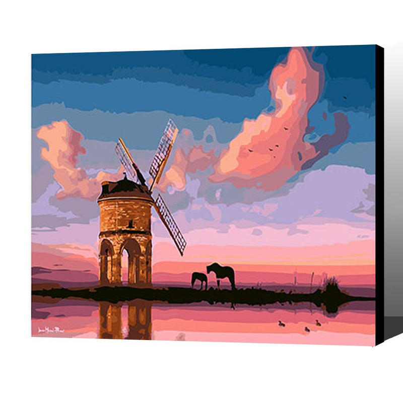 MADE4U [ Building Series ] [ 20" ] [ Wood Framed ] Paint By Numbers Kit with Brushes and Paints ( Building HHGZGX26256 )