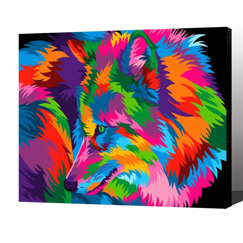 MADE4U [ Symphony Series ] [ 20" ] [ Thicker (1") ] [ Wood Framed ] Paint by Numbers Kit with Brushes and Paints ( Wolf HHGZGX28003 )