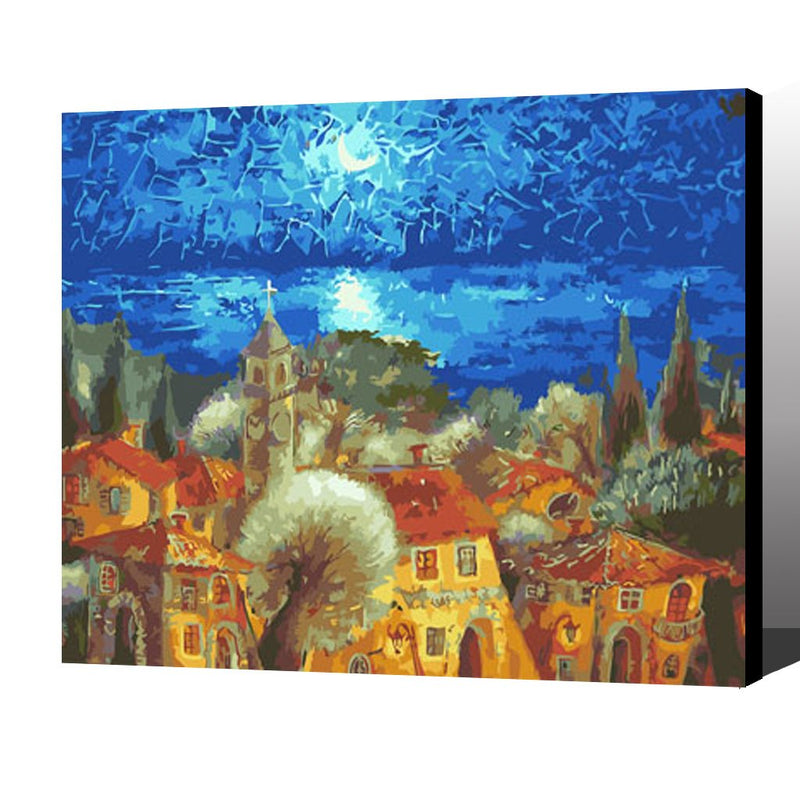 MADE4U [ Building Series ] [ 20" ] [ Wood Framed ] Paint By Numbers Kit with Brushes and Paints ( Building HHGZGX29385 )