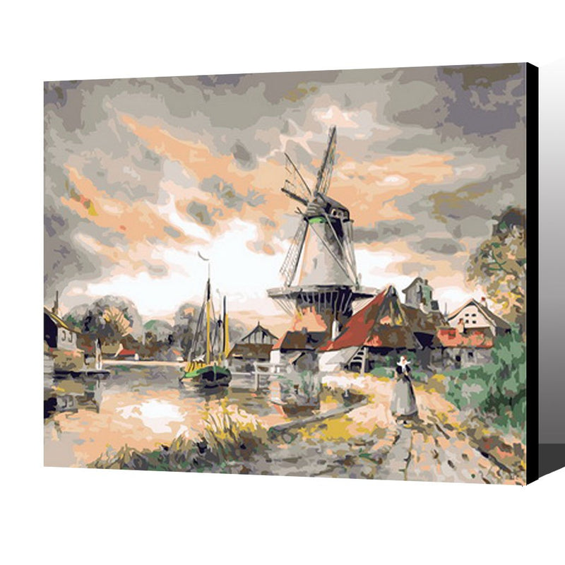 MADE4U [ Building Series ] [ 20" ] [ Wood Framed ] Paint By Numbers Kit with Brushes and Paints ( Building HHGZGX30534 )
