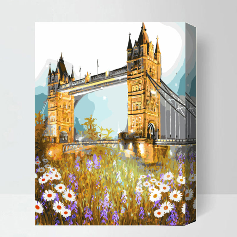 MADE4U [ London Series ] [ 20" ] [ Thicker (1") ] [ Wood Framed ] Paint By Numbers Kit with Brushes and Paints ( London HHGZGX3286 )