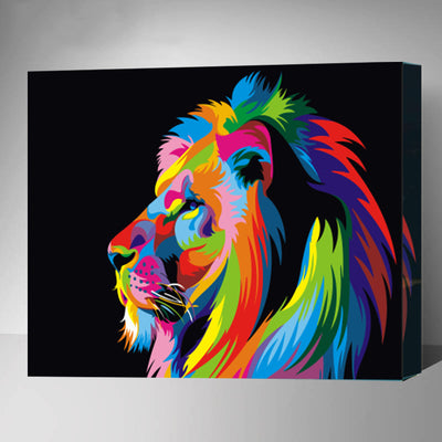 MADE4U [ Symphony Series ] [ 20" ] [ Thicker (1") ] [ Wood Framed ] Paint By Numbers Kit with Brushes and Paints ( Lion HHGZGX3973 )