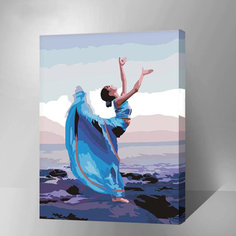 MADE4U [ Dance and Musical Series ] [ 20" ] [ Thicker (1") ] [ Wood Framed ] Paint By Numbers Kit with Brushes and Paints (Dancer GX6350)