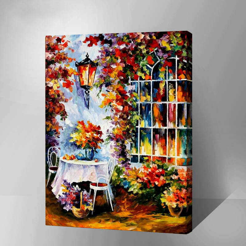 MADE4U [ Impressionism Series ] [ 20" ] [ Thicker (1") ] [ Wood Framed ] Paint By Numbers Kit with Brushes and Paints ( The Garden HHGZGX8244 )