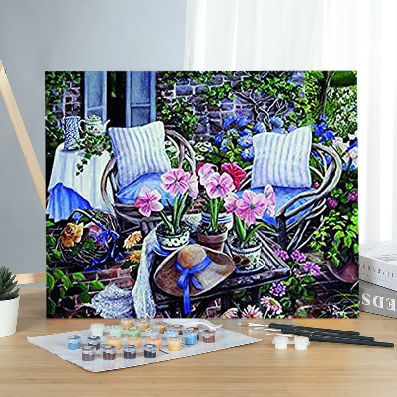 MADE4U [ Landscape Series ] [ 20" ] [ Wood Framed ] Paint By Numbers Kit with Brushes and Paints ( Warm Home) HHGZG123