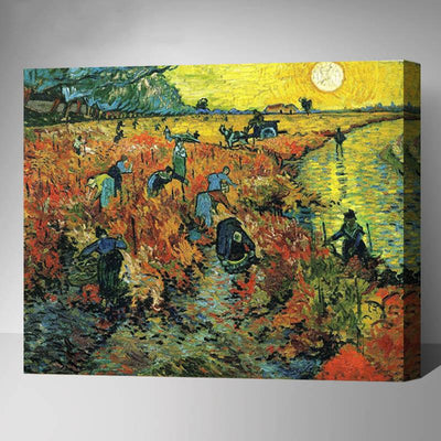 MADE4U [ Post-Impressionism Series ] [ 20" ] [ Thicker (1") ] [ Wood Framed ] Paint By Numbers Kit with Brushes and Paints ( The Red Vineyard - Vincent van Gogh HYXPI4010 )
