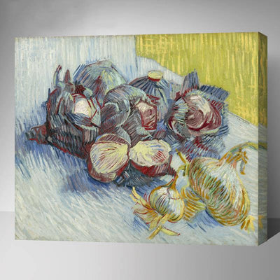 MADE4U [ Post-Impressionism Van Gogh Series ] [ 20" ] [ Thicker (1") ] [ Wood Framed ] Paint By Numbers Kit with Brushes and Paints ( Red cabbages and onions ) HYXPII4027