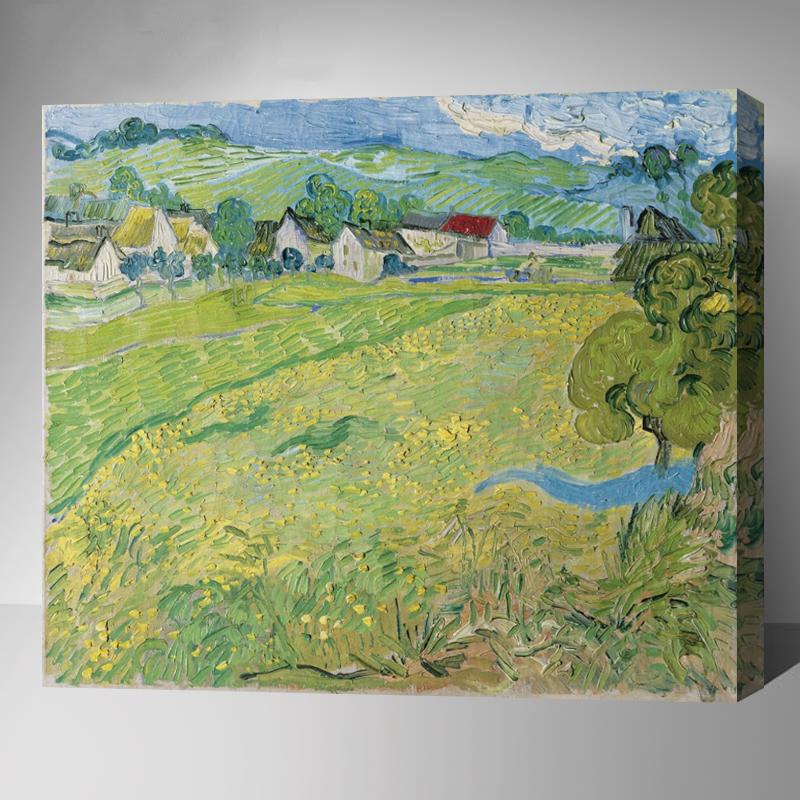 MADE4U [ Post-Impressionism Van Gogh Series ] [ 20" ] [ Thicker (1") ] [ Wood Framed ] Paint By Numbers Kit with Brushes and Paints ( "Les Vessenots" in Auvers ) HYXPII4031