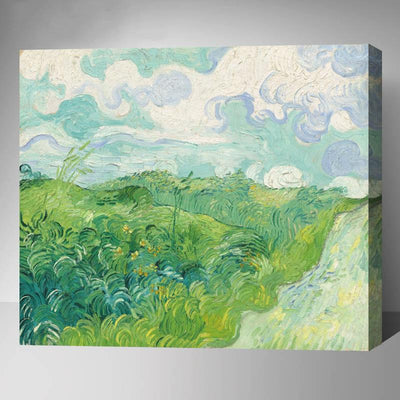 MADE4U [ Post-Impressionism Van Gogh Series ] [ 20" ] [ Thicker (1") ] [ Wood Framed ] Paint By Numbers Kit with Brushes and Paints ( Green Wheat Fields, Auvers ) HYXPII4035