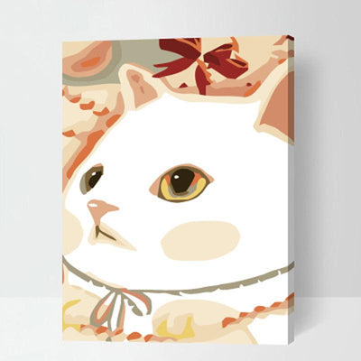 MADE4U [ Animal series ] [ 20" ] [ Wood Framed ] Paint By Numbers Kit with Brushes and Paints ( Cat ) QS008