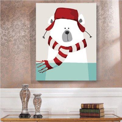 MADE4U [ Polar Bear series ] [ 19" ] [ Wood Framed ] Paint By Numbers Kit with Brushes and Paints