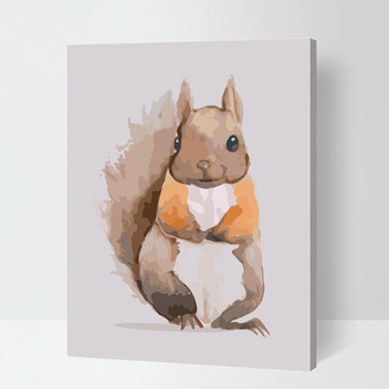 MADE4U [ Rabbit ] [ 20" ] [ Thicker (1") ] [ Wood Framed ] Paint By Numbers Kit with Brushes and Paints ( Squirrel QS076 )