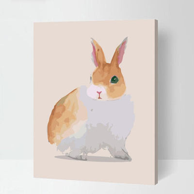 MADE4U [ Rabbit ] [ 20" ] [ Thicker (1") ] [ Wood Framed ] Paint By Numbers Kit with Brushes and Paints ( Rabbit QS077 )