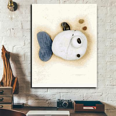 MADE4U [ Fish ] [ 20" ] [ Thicker (1") ] [ Wood Framed ] Paint By Numbers Kit with Brushes and Paints ( Fish QS104 )