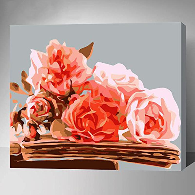 MADE4U [ Gradens Series ] [ 20" ] [ Wood Framed ] Paint By Numbers Kit with Brushes and Paints ( Flower RXHI0126 )