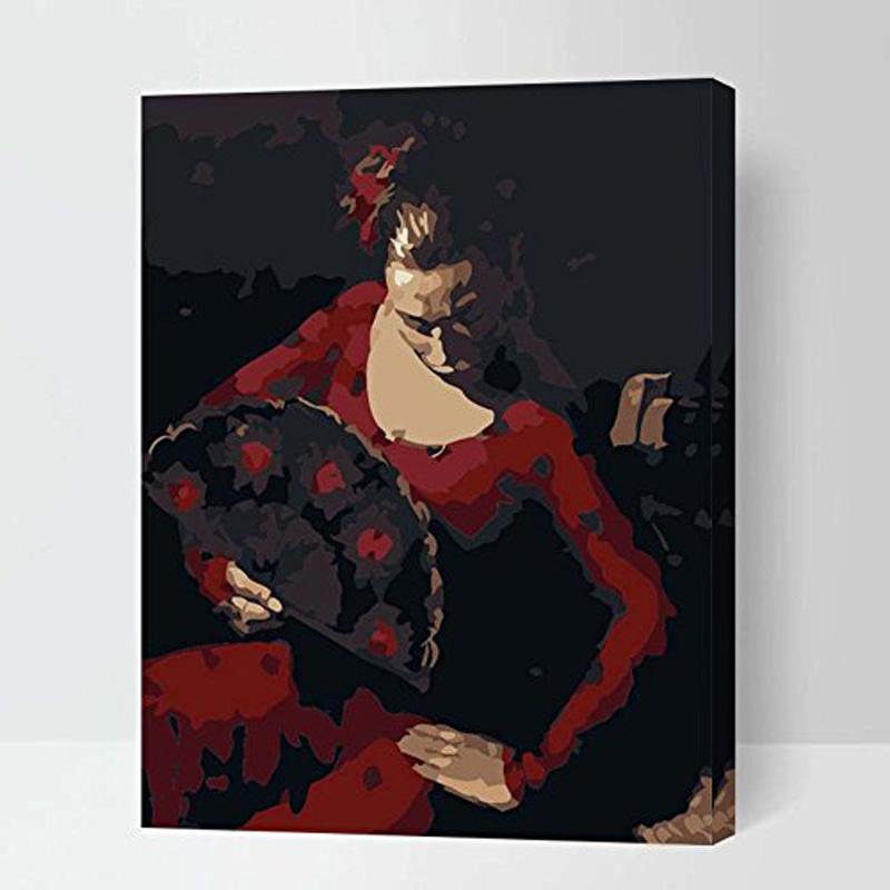MADE4U [ Dance and Girl Series ] [ 20" ] [ Wood Framed ] Paint By Numbers Kit with Brushes and Paints ( Dance and Girl RXNHI0214 )