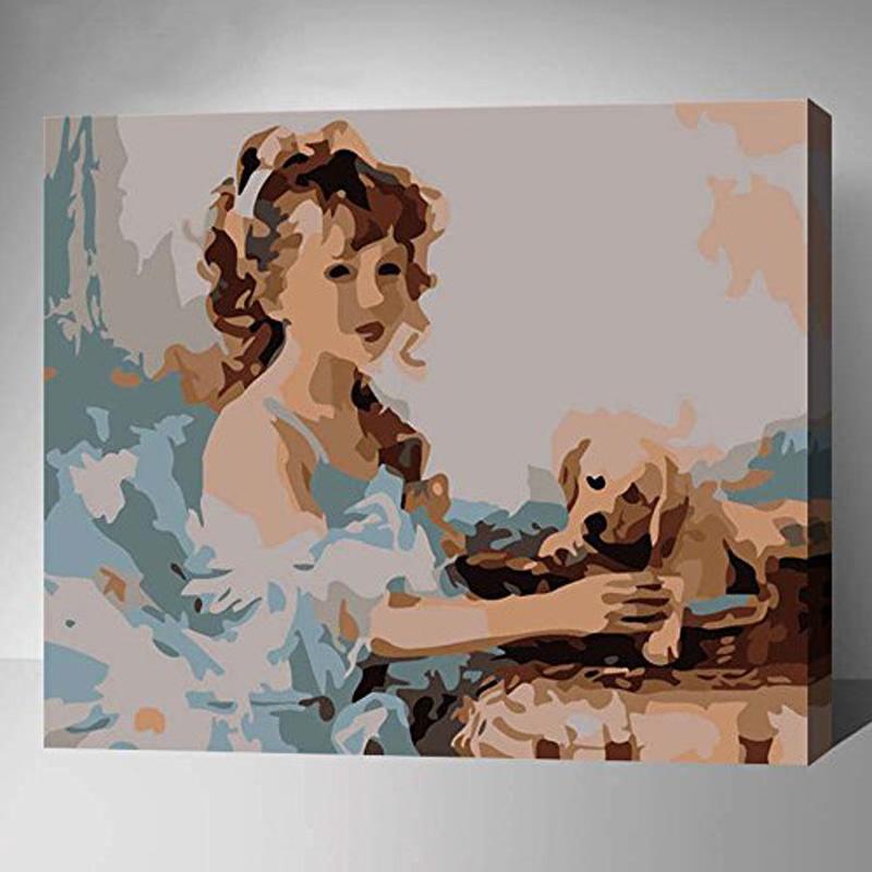 MADE4U [ Dance and Girl Series ] [ 20" ] [ Wood Framed ] Paint By Numbers Kit with Brushes and Paints ( Dance and Girl RXNHI0225 )