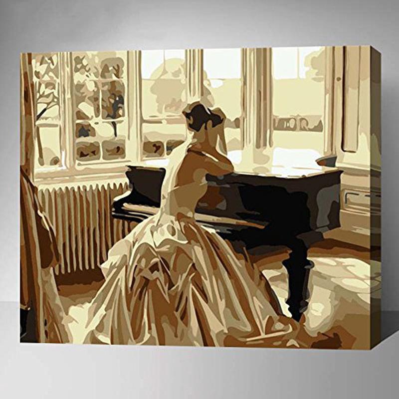 MADE4U [ Dance and Girl Series ] [ 20" ] [ Wood Framed ] Paint By Numbers Kit with Brushes and Paints ( Dance and Girl RXNHI0227 )
