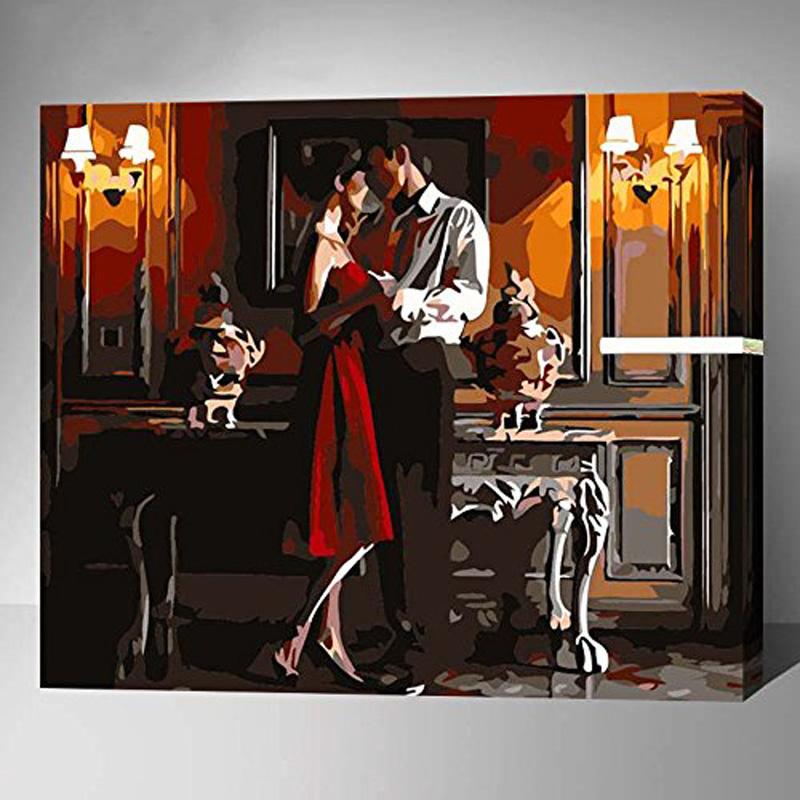 MADE4U [ Dance and Girl Series ] [ 20" ] [ Wood Framed ] Paint By Numbers Kit with Brushes and Paints ( Dance and Girl RXNHI0228 )