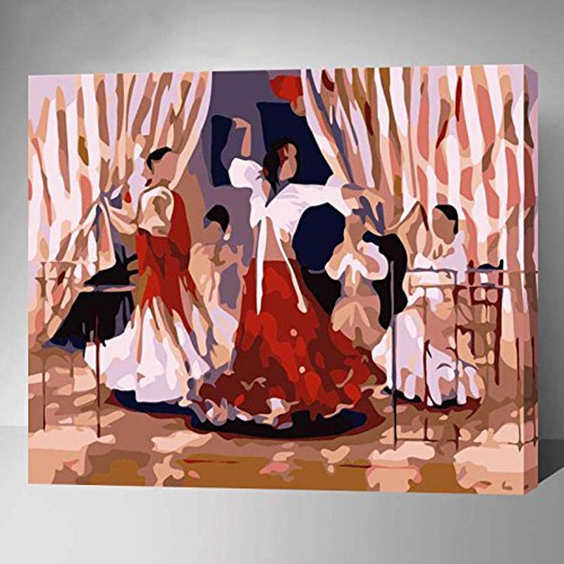 MADE4U [ Dance and Girl Series ] [ 20" ] [ Wood Framed ] Paint By Numbers Kit with Brushes and Paints ( Dance and Girl RXNHI0255 )