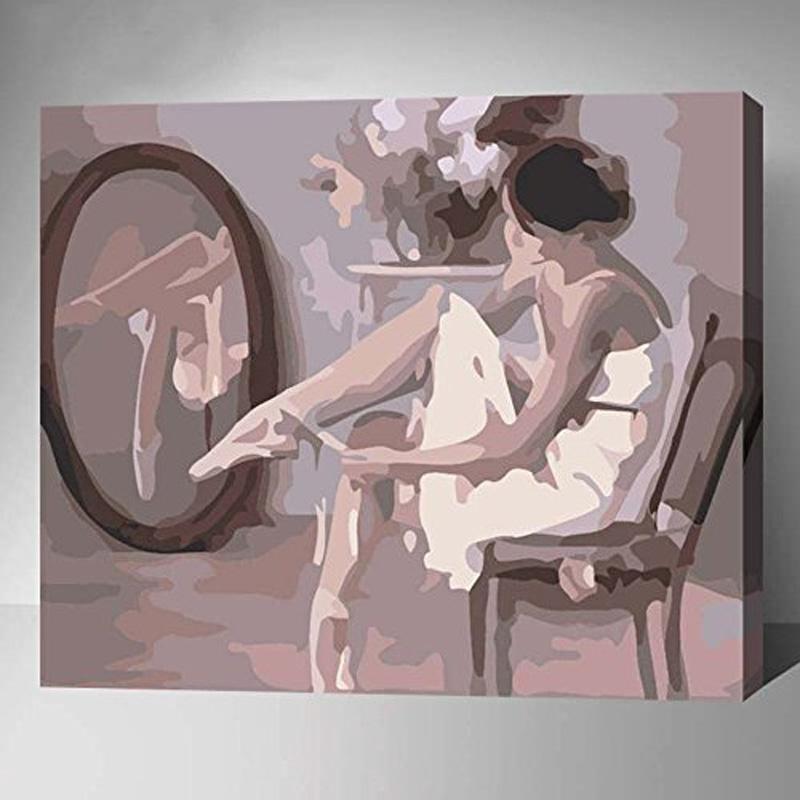 MADE4U [ Dance and Girl Series ] [ 20" ] [ Wood Framed ] Paint By Numbers Kit with Brushes and Paints ( Dance and Girl RXNHI0263 )