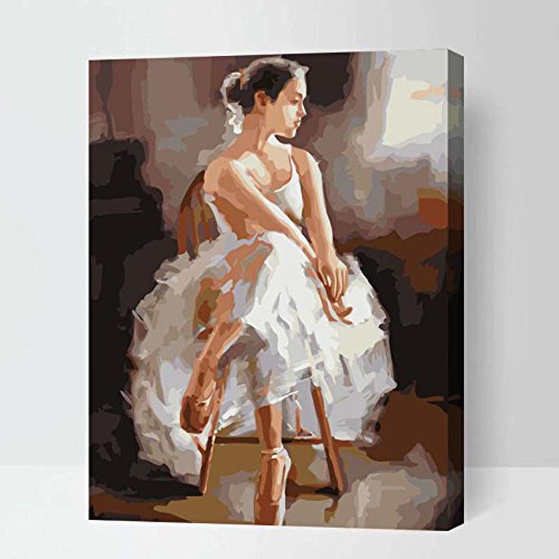 MADE4U [ Dance and Girl Series ] [ 20" ] [ Wood Framed ] Paint By Numbers Kit with Brushes and Paints ( Dance and Girl RXNHI5471 )