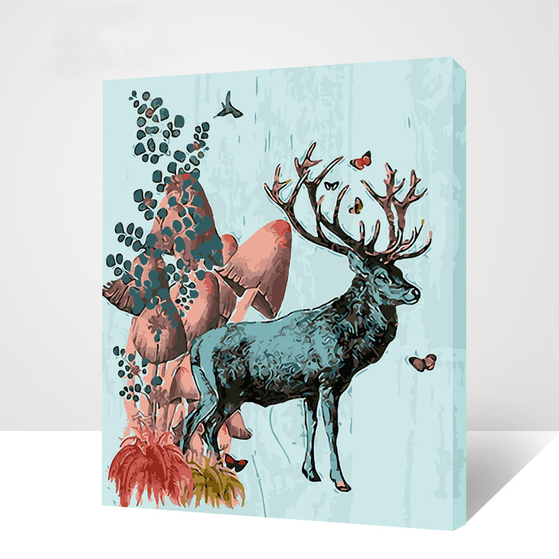 MADE4U [ Deer Series ] [ 20" ] [ Wood Framed ] Paint By Numbers Kit with Brushes and Paints ( Deer THSJ008 )