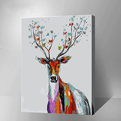 MADE4U [ Deer Series ] [ 20" ] [ Wood Framed ] Paint By Numbers Kit with Brushes and Paints ( Deer THSJ009 )
