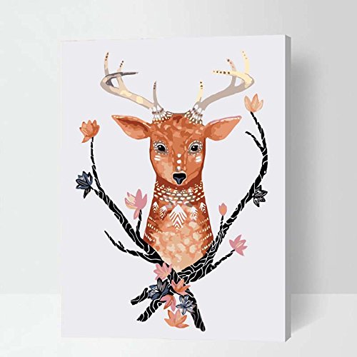 MADE4U [ Deer Series ] [ 20" ] [ Wood Framed ] Paint By Numbers Kit with Brushes and Paints ( Deer THSJ015 )