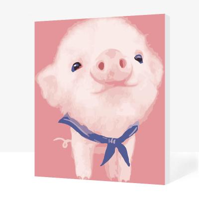 MADE4U [ Animal series ] [ 20" ] [ Wood Framed ] Paint By Numbers Kit with Brushes and Paints ( Pig ) THSJ067