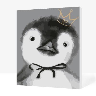 MADE4U [ Animal series ] [ 20" ] [ Wood Framed ] Paint By Numbers Kit with Brushes and Paints ( Penguin ) THSJ068