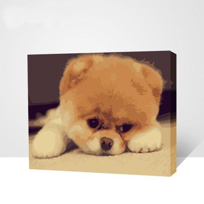 MADE4U [ Animal series ] [ 20" ] [ Wood Framed ] Paint By Numbers Kit with Brushes and Paints ( Dog A ) THSJ069
