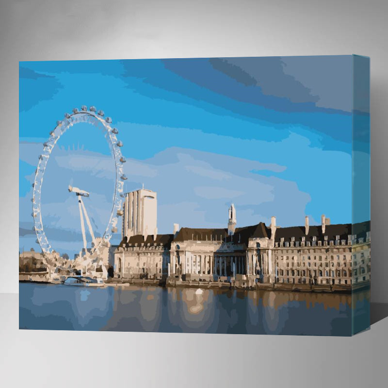 MADE4U [ London Series ] [ 20" ] [ Thicker (1") ] [ Wood Framed ] Paint By Numbers Kit with Brushes and Paints ( London HHGZ130179 )